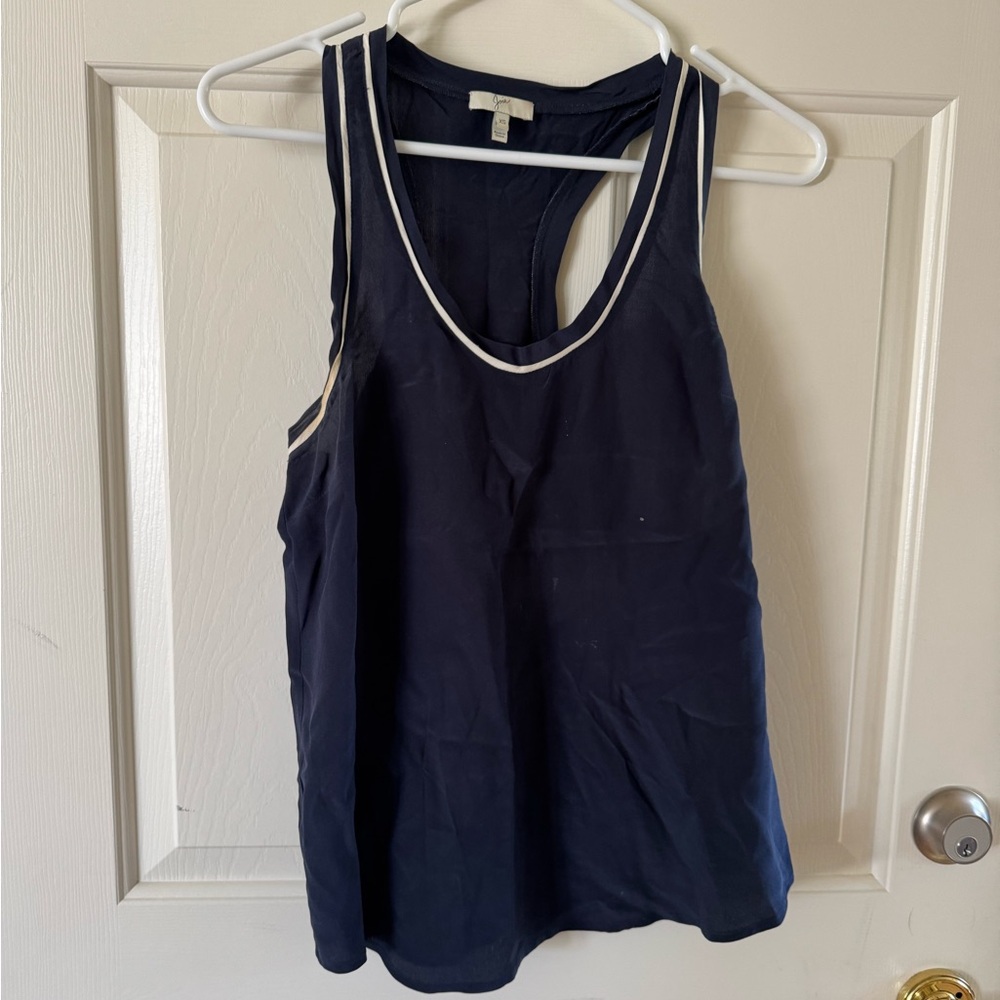 Joie Blue and White Sleeveless Tank Top